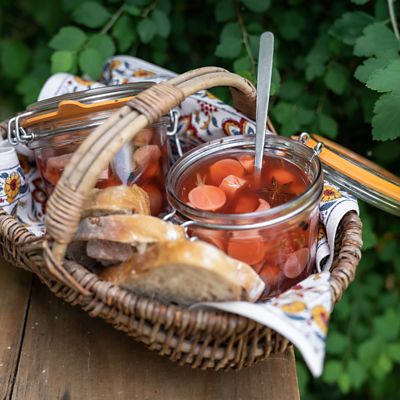 Image showing  500 mL French Glass Super Terrine Canning Jars with Straight Body, Airtight Rubber Seal and Glass Lids, 4 ct.
