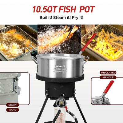 Image showing  10.5 qt. Fish Fryer Classic Aluminum Pot