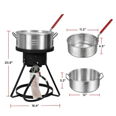 Image showing 6 th Red Mountain Valley 10.5 qt. Fish Fryer Classic Aluminum Pot