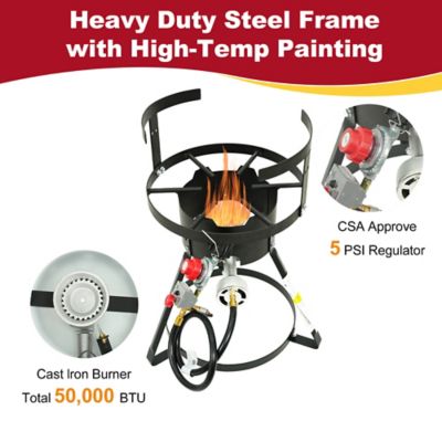 Image showing  30 qt. Outdoor Camping Fryer with Oil Drain Valve and Timer for Turkey