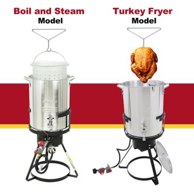 Image showing  30 qt. Outdoor Camping Fryer with Oil Drain Valve and Timer for Turkey