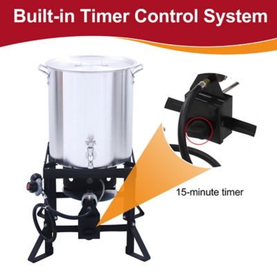 Image showing  36 qt. Outdoor Camping Fryer with Drain Valve and Timer for Turkey