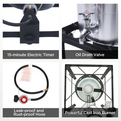 Image showing  36 qt. Outdoor Camping Fryer with Drain Valve and Timer for Turkey