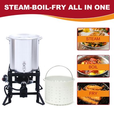 Image showing  36 qt. Outdoor Camping Fryer with Drain Valve and Timer for Turkey