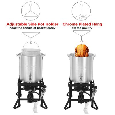 Image showing 6 th Red Mountain Valley 36 qt. Outdoor Camping Fryer with Drain Valve and Timer for Turkey