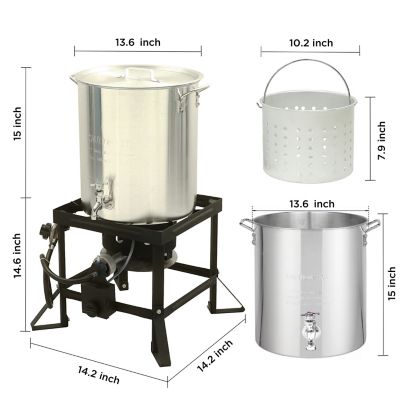 Image showing 7 th Red Mountain Valley 36 qt. Outdoor Camping Fryer with Drain Valve and Timer for Turkey