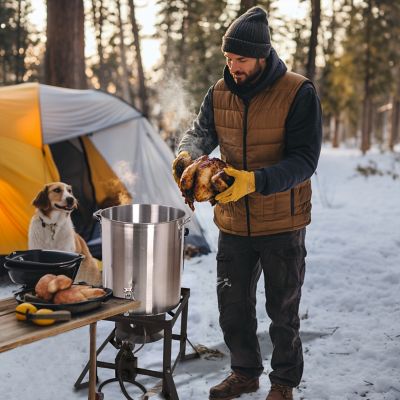 Image showing 8 th Red Mountain Valley 36 qt. Outdoor Camping Fryer with Drain Valve and Timer for Turkey