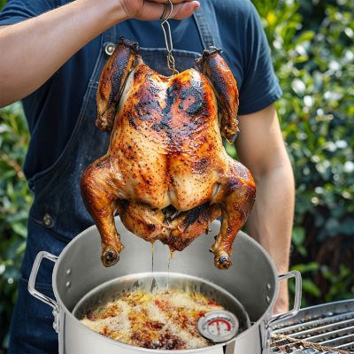 Image showing 9 th Red Mountain Valley 36 qt. Outdoor Camping Fryer with Drain Valve and Timer for Turkey