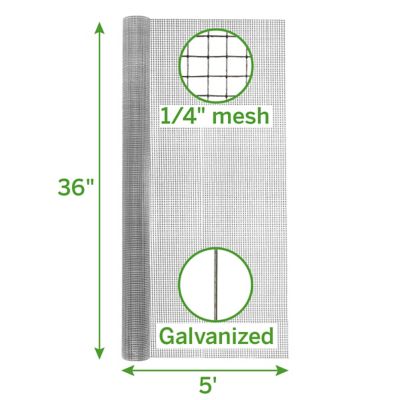 Image showing  5 ft. x 36 in. Galvanized Hardware Cloth with 1/4 in. Openings