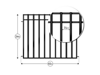 Image showing  34 x 45in. 3-Rail Steel Panel