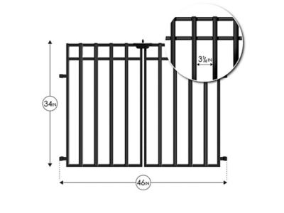 Image showing  34 in. x 47.8 in. 3-Rail Steel Gate
