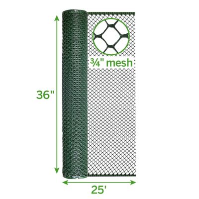 Image showing  25 ft. x 36 in. Plastic Chicken Wire with 3/4 in. Openings, Green