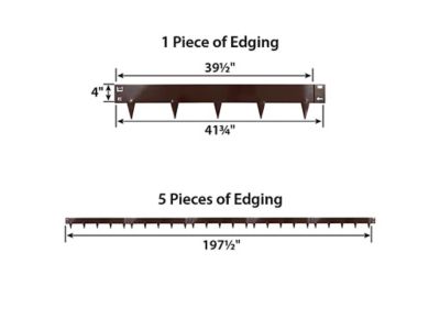 Image showing  Steel Landscape Edging, 4 in. x 39 in., Brown, 5-Pack