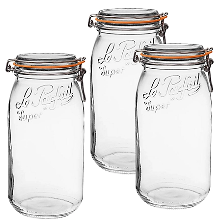 30 Pack 4 Oz Glass Jar Airtight Hinged Lid Orange Rubber Gasket 