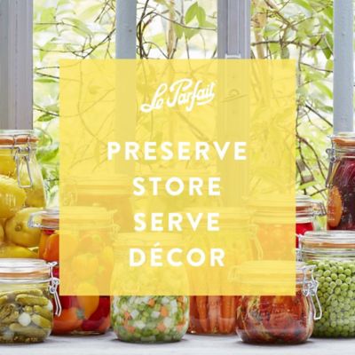 Image showing  3L French Glass Super Canning Jars with Rounded Body, Airtight Rubber Seal and Glass Lids, 3 ct.