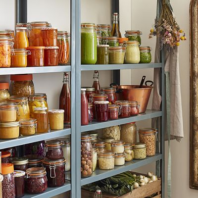 Image showing  750 mL French Glass Super Canning Jars with Rounded Body, Airtight Rubber Seal and Glass Lids, 4 ct.