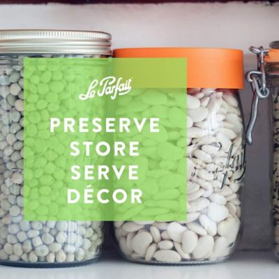 Image showing  3L Wide Mouth Screw Top French Glass Screw Top Storage Jars with 2 pc. Gold Lids, 3 ct.