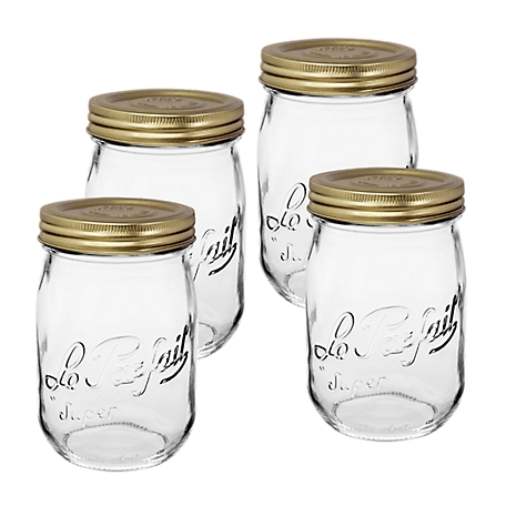 Quart Glass Mason Jars with Lids - 12 Pc.