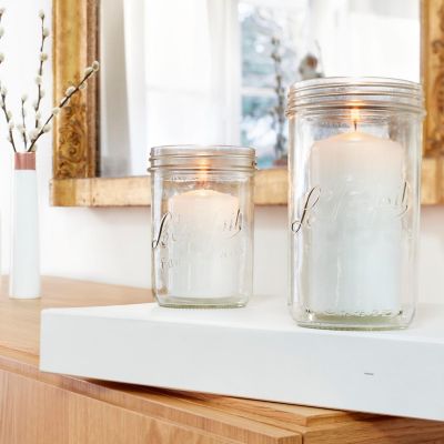 Image showing  1L Wide Mouth (100 mm) Familia Wiss Terrine French Glass Mason Jars with 2 pc. Gold Lids, 4 ct.