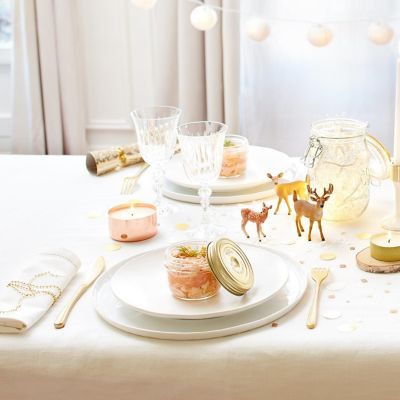 Image showing  200 mL Wide Mouth Familia Wiss Terrine French Glass Mason Jars with 2 pc. Gold Lids, 6 ct.