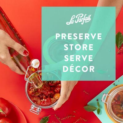 Image showing  1L Swing Top French Glass Preserving Bottles with Stainless Steel Hinged Stopper, 3 ct.