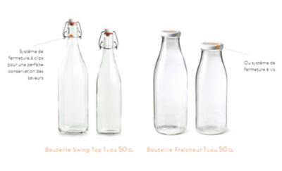 Image showing  500 mL French Glass Swing Top Preserving Bottles with Stainless Steel Hinged Stoppers, 3 ct.