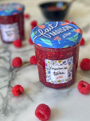 Image showing  13 oz. Faceted French Glass Jelly Jars with Colorful Twist Lids, 6 ct.