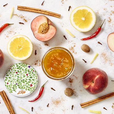 Image showing  11 oz. Faceted French Glass Jelly Jars with Colorful Twist Lids, 6 ct.