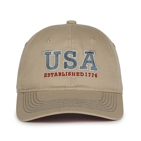 Outdoor Cap 6 Panels, Cotton Twil Cap with Plastic Snap Closure and USA Logo
