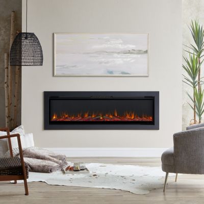 Real Flame 65 in. Wall Mounted Recessed Electric Fireplace