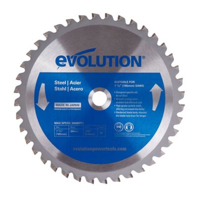 Evolution 7-1/4 in. Mild Steel Cutting Blade, 20mm Arbor, 185BLADEST