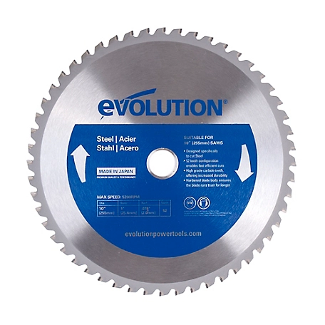 Evolution 10 in. 52 Tooth Mild Steel Cutting Blade, 1 in. Arbor