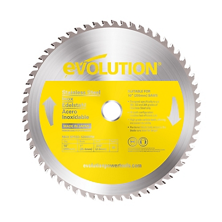 Evolution 10 in. 66 Tooth Stainless Steel Cutting Blade, 1 in. Arbor