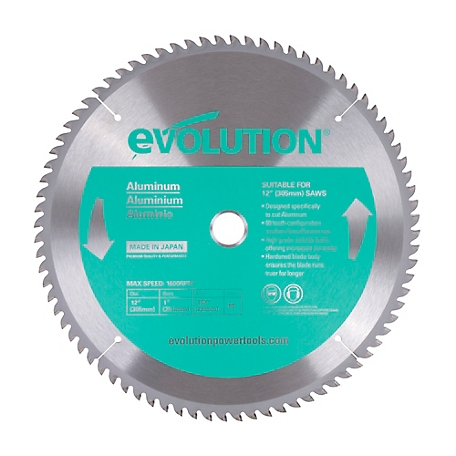 Evolution 12 in. 80 Tooth Aluminum Cutting Blade, 1 in. Arbor