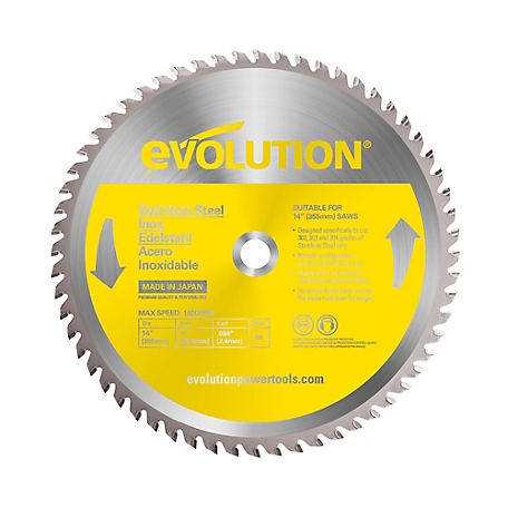 Evolution 14 in. 90 Tooth Stainless Steel Cutting Blade, 1 in. Arbor