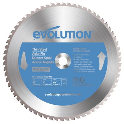 Evolution 14 in. 90-Tooth Thin Steel Cutting Blade, 1 in.