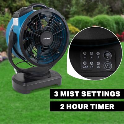 Image showing  3-Speed Multi-Purpose Oscillating Portable Outdoor Cooling Misting Fan with Built-In Water Pump and Hose, 1,700 CFM