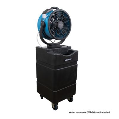 Image showing 7 th XPOWER 3-Speed Multi-Purpose Oscillating Portable Outdoor Cooling Misting Fan with Built-In Water Pump and Hose, 1,700 CFM