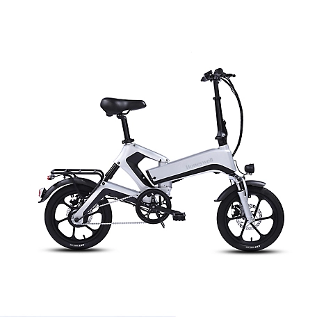 Honeywell Dasher Electric Foldable Bike with Up to 40 Miles Battery Life, 20 MPH, Silver