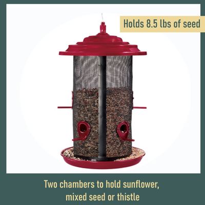 Image showing  8.5 lb. Extra Large Twin Bird Feeder, Crimson