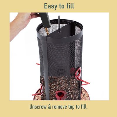 Image showing  8.5 lb. Extra Large Twin Bird Feeder, Crimson