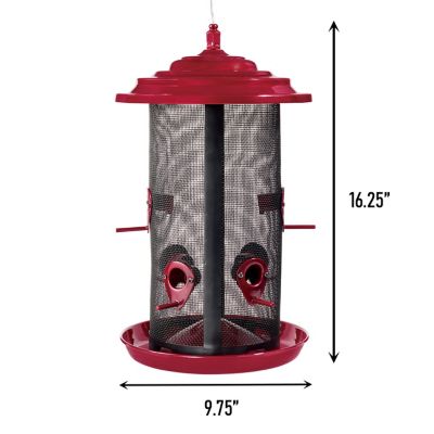 Image showing  8.5 lb. Extra Large Twin Bird Feeder, Crimson