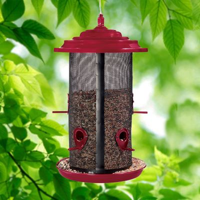 Image showing  8.5 lb. Extra Large Twin Bird Feeder, Crimson