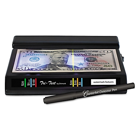Dri-Mark Tri Test Counterfeit Bill Detector with Pen, DRI351TRI