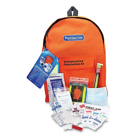 PhysiciansCare Emergency Preparedness First Aid Backpack, 43 Pieces/Kit, FAO90123