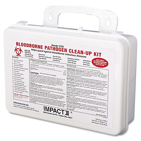 Impact Products Bloodborne Pathogen Cleanup Kit, Osha Compliant, Plastic Case, IMP7351