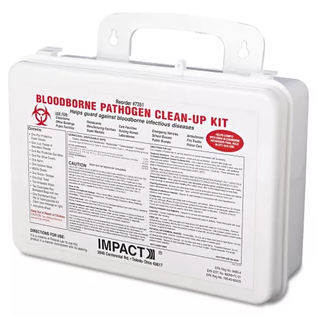 Impact Products Bloodborne Pathogen Cleaning Kit Osha Compliant Plastic Housing IMP7351 First Aid Kits