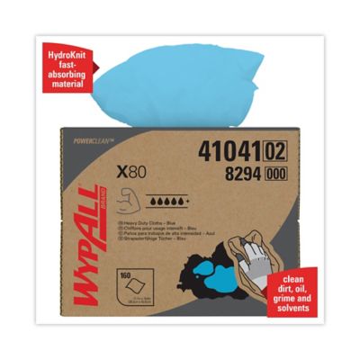 Image showing  Power Clean X80 Heavy-Duty Cloths, 160 Wipers/Carton
