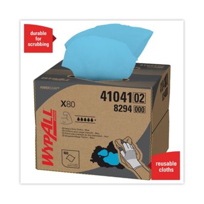 Image showing  Power Clean X80 Heavy-Duty Cloths, 160 Wipers/Carton