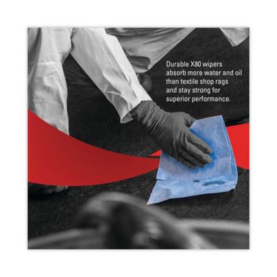 Image showing  Power Clean X80 Heavy-Duty Cloths, 160 Wipers/Carton